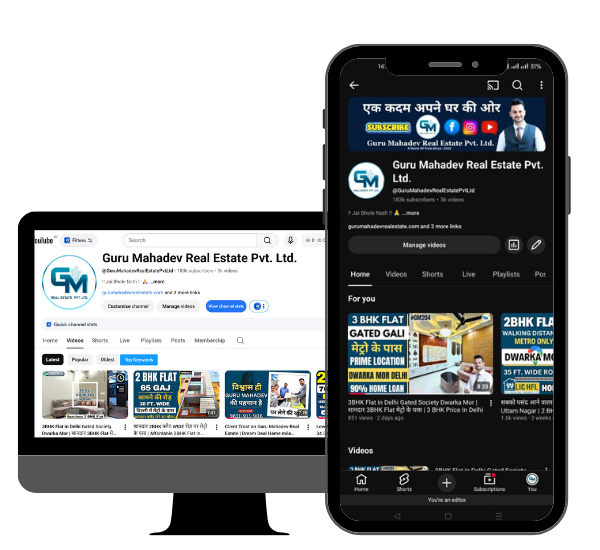 Spacious living room of 3BHK flat in Dwarka Mor